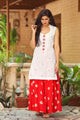 White Embroidery Kurta Palazzo Set