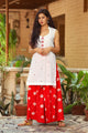 White Embroidery Kurta Palazzo Set