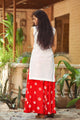 White Embroidery Kurta Palazzo Set