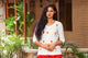 Red Heart Embroidery Motif White Top