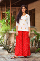 Red Heart Embroidery Motif White Top