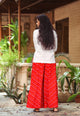 Red Heart Embroidery Motif White Top