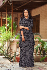 Black Dabu Hand Printed Twin Set