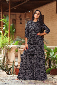 Black Dabu Hand Printed Twin Set
