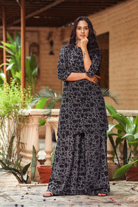 Black Dabu Hand Printed Twin Set
