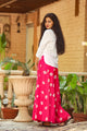 Pink Embroidery Motif White Top
