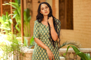 Olive Discharge Print Twin Set