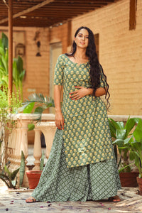 Olive Discharge Print Twin Set