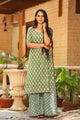 Olive Discharge Print Twin Set