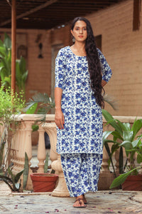 Indigo Jaal Print Twin Set