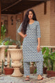 Indigo Checker Print Twin Set