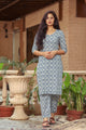 Indigo Checker Print Twin Set