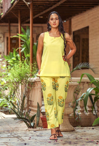 Light Yellow Up down Kurta Set