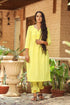 Mango Yellow Printax Solid Kurta