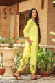 Mango Yellow Printax Solid Kurta