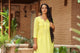 Mango Yellow Printax Solid Kurta