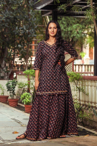 Black Block Print Gotta Work Twin Set