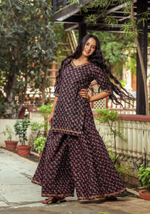 Black Block Print Gotta Work Twin Set