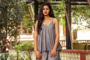 Grey Discharge Print Twin Set