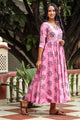 Pink Dabu Print Potali Button Dress