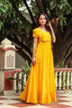 Mustard Solid Frill Dress