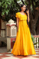 Mustard Solid Frill Dress