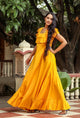 Mustard Solid Frill Dress