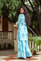 Aqua Blue Block Butta Print Twin Set