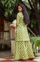Lime Green Block Butti Print Twin Set