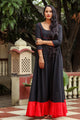Black Solid Frill & Tassels Dress