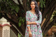 White Jaal Block Print Tyre Dress