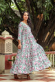 White Jaal Block Print Tyre Dress