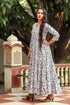 White Jaal Block Print Tyre Dress