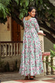 White Jaal Block Print Tyre Dress