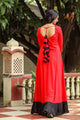 Red Solid Tassels & Frill Dress