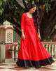 Red Solid Tassels & Frill Dress