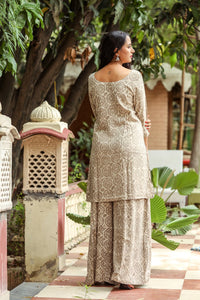 Grey Dabu Print Twin Set