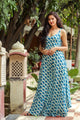 Blue Dabu Print Jumpsuit Dress