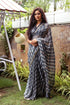 Grey Lahariya Gota Work Chiffon Saree with Blouse Piece