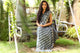 Grey Lahariya Gota Work Chiffon Saree with Blouse Piece