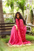 Pink Lahariya Gota Work Chiffon Saree with Blouse Piece