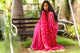 Pink Lahariya Gota Work Chiffon Saree with Blouse Piece
