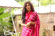 Pink Lahariya Gota Work Chiffon Saree with Blouse Piece