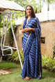 Blue Lahariya Gota Work Chiffon Saree with Blouse Piece