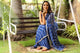 Blue Lahariya Gota Work Chiffon Saree with Blouse Piece