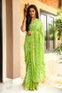 Green Lahariya Gota Work Chiffon Saree with Blouse Piece