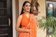 Orange Lahariya Gota Work Chiffon Saree with Blouse Piece