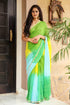Green & Yellow Golden Border Chiffon Saree with Blouse Piece