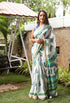 Ivory  Hand Block Butta Print Mul Saree with Blouse Piece