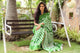 Green Geometric Block Print Mul Cotton Saree with Blouse Piece